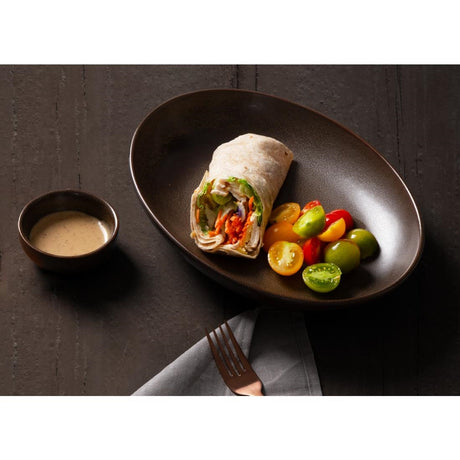 Olympia Ember Oval Bowls Mahogany 265x200mm (4 Pack)