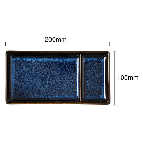 Olympia Luna Rectangular Dipping Plates Midnight Blue 204x105mm (6 Pack)