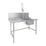 Classeq Pass Through Dishwasher Table with Spray Mixer T15SENL