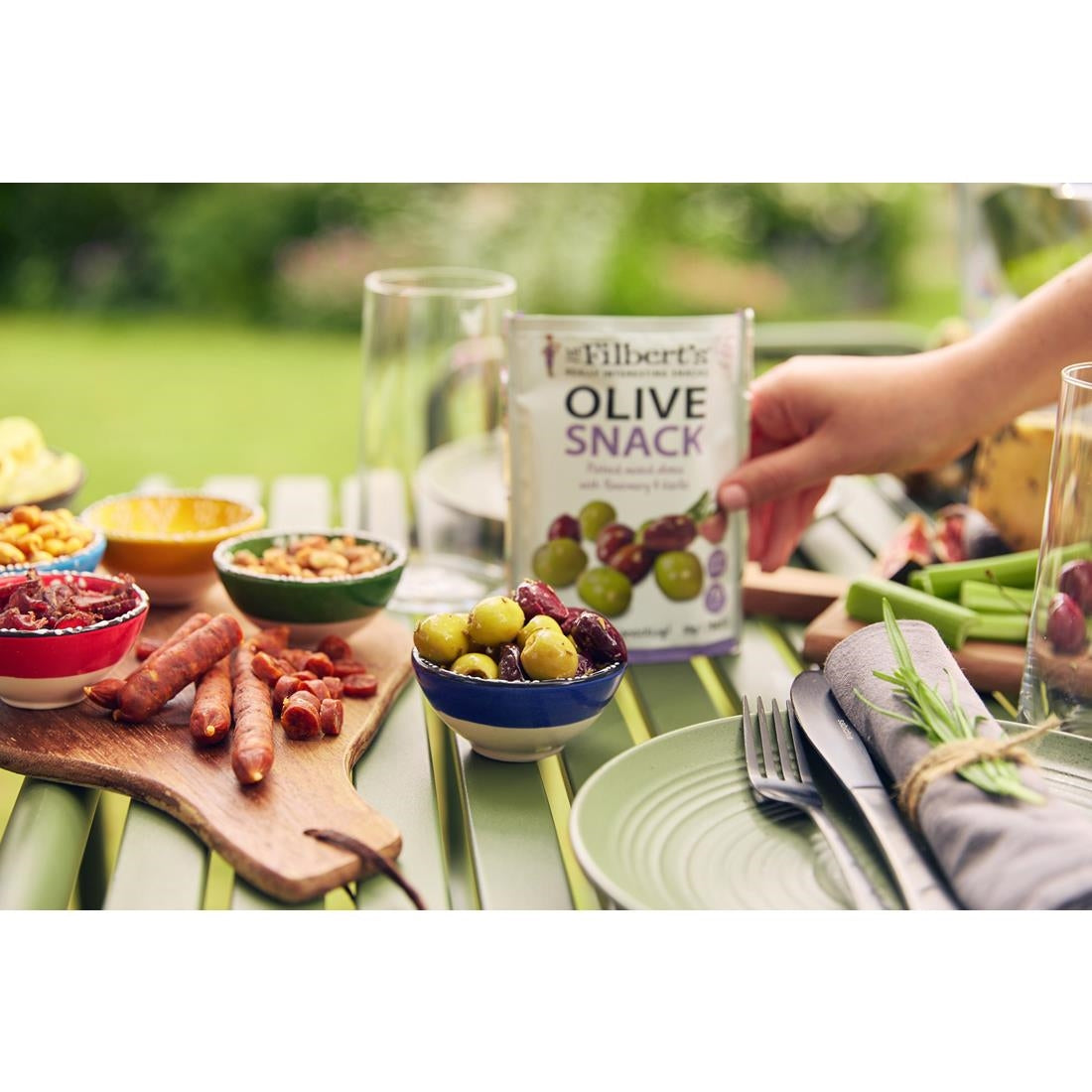 Mr Filbert's Grab and Go Rosemary & Garlic Olives (12 x 50g)