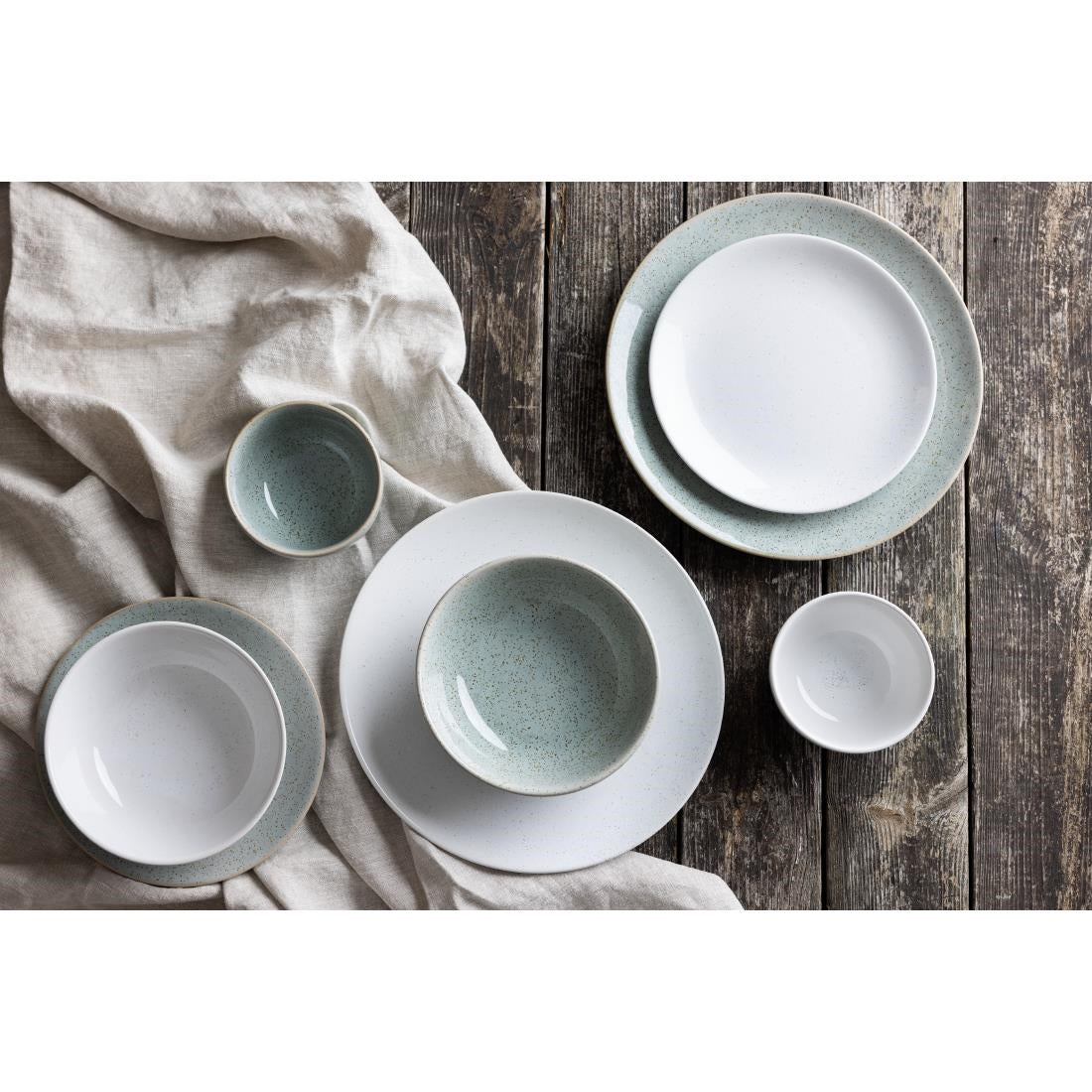 Olympia Origin Coupe Plates Duck Egg Blue 260mm (4 Pack)