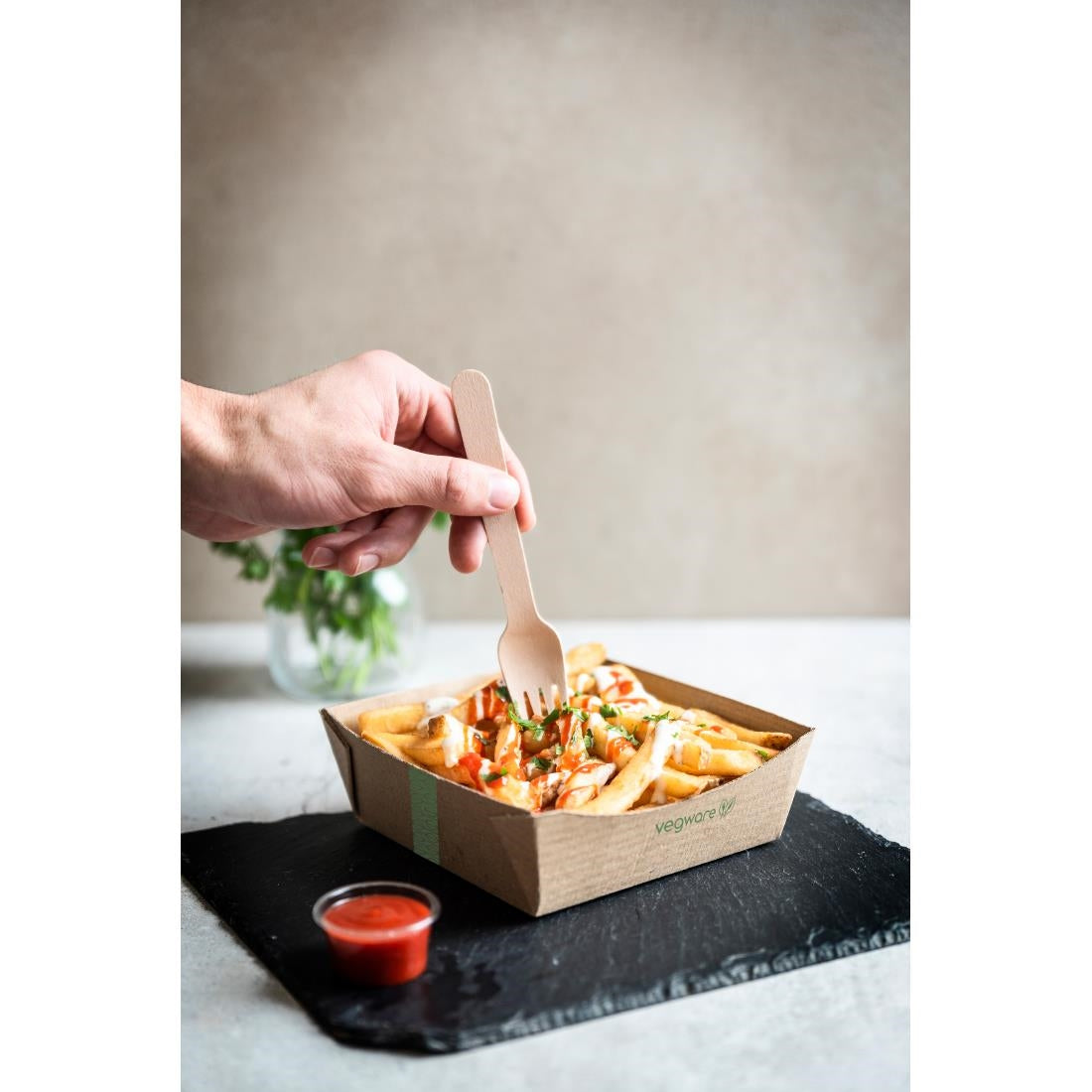 Vegware Microflute Food Trays Medium 150x150mm (270 Pack)