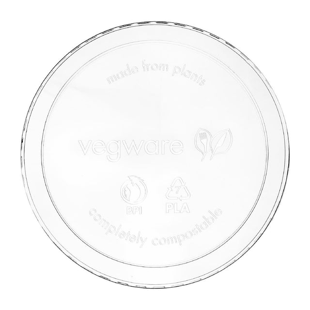 Vegware Round PLA Deli Pot Lids - Fits 8-32oz Pots (500 Pack)