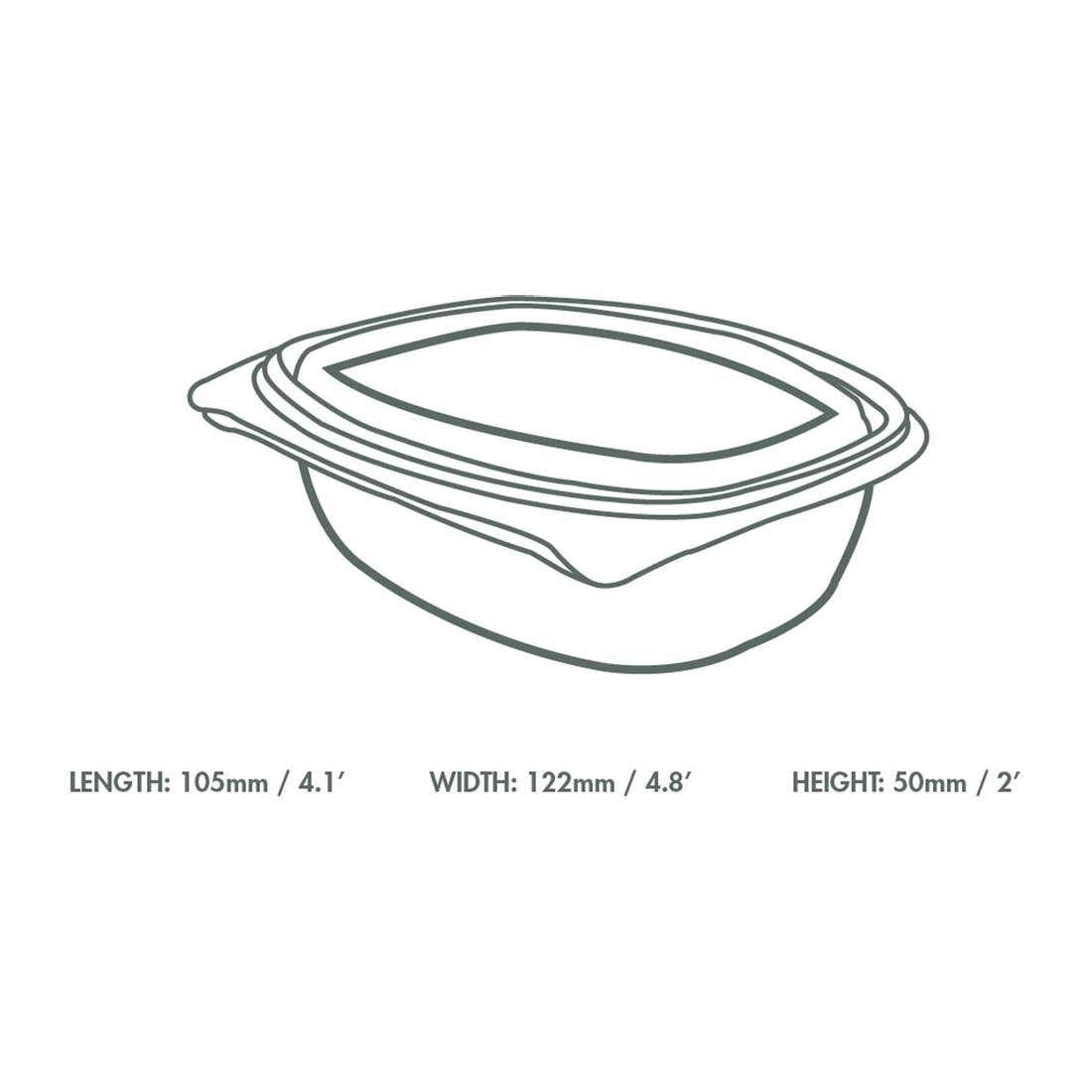 Vegware PLA Hinged Deli Containers 8oz (300 Pack)