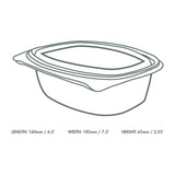 Vegware PLA Hinged Deli Containers 32oz (200 Pack)