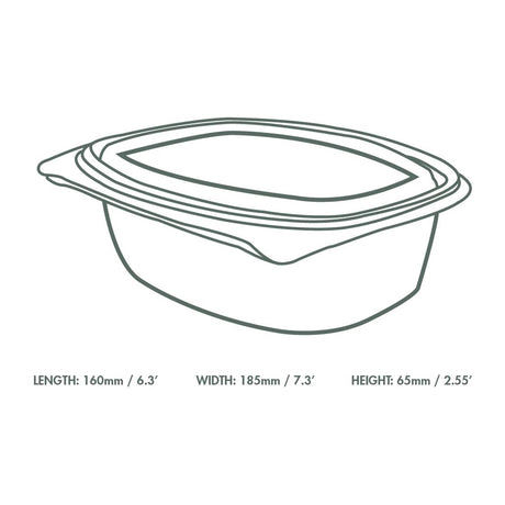 Vegware PLA Hinged Deli Containers 32oz (200 Pack)