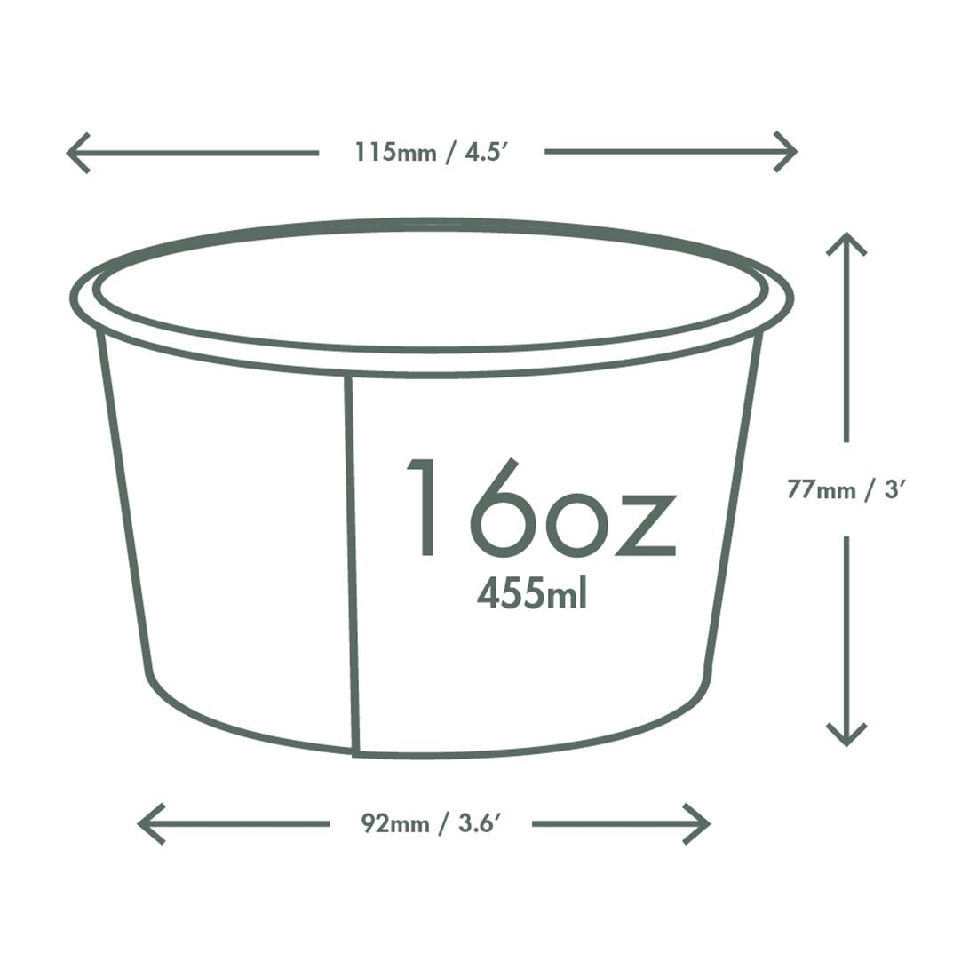 Vegware Soup Containers Green Tree 115-Series 455ml (500 Pack)