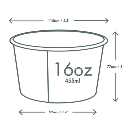 Vegware Soup Containers Green Tree 115-Series 455ml (500 Pack)