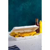Vegware Nourish Moulded Fibre Clamshell Takeaway Boxes 12x6" (250 Pack)