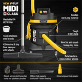 V-TUF MIDI H-Class Industrial Dust Extraction Vacuum Cleaner 21Ltr