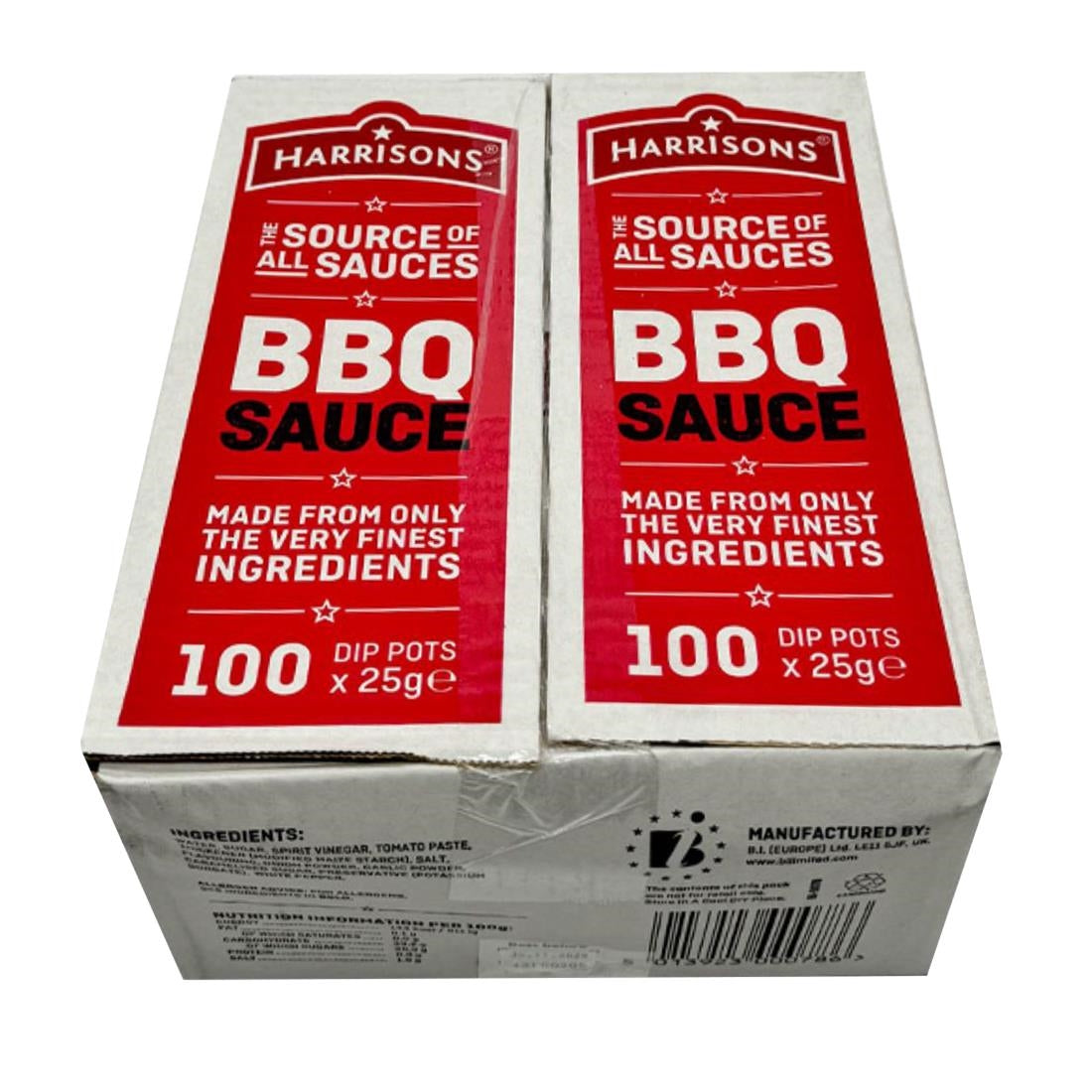 Harrisons BBQ Dip Pots 25g (100 Pack)