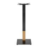Boston Sleek Small Square Bar Height Table Base Black & Gold
