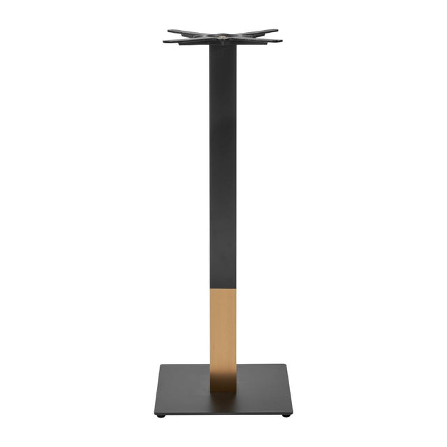 Boston Sleek Small Square Bar Height Table Base Black & Gold