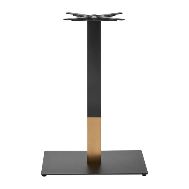 Boston Sleek Small Rectangular Mid Height Table Base Black & Gold
