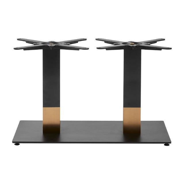 Boston Sleek Large Rectangular Coffee Table Base Black & Gold