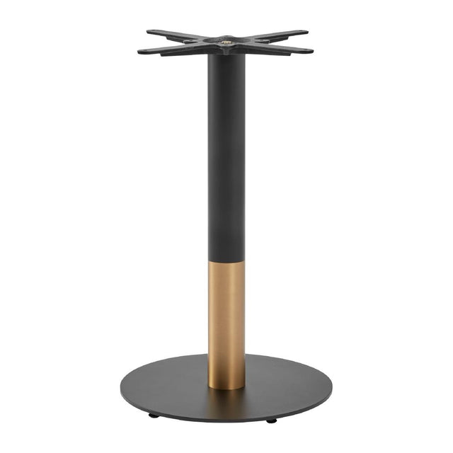 Boston Sleek Small Round Dining Table Base Black & Gold