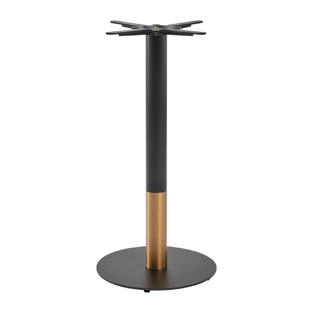 Boston Sleek Small Round Mid Height Table Base Black & Gold