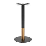 Boston Sleek Small Round Mid Height Table Base Black & Gold