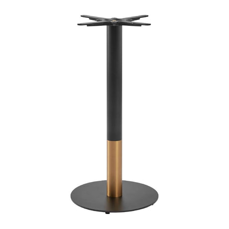 Boston Sleek Small Round Mid Height Table Base Black & Gold