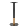 Boston Sleek Small Round Mid Height Table Base Black & Gold
