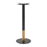 Boston Sleek Small Round Mid Height Table Base Black & Gold