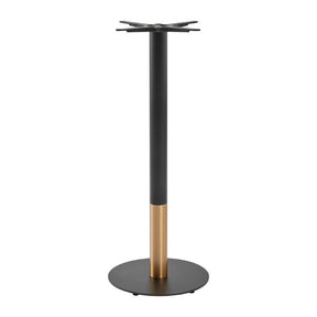 Boston Sleek Small Round Mid Height Table Base Black & Gold