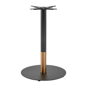 Boston Sleek Large Round Mid Height Table Base Black & Gold