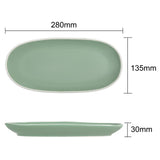 Olympia Chia Oval Plates Green 280x135mm (6 Pack)