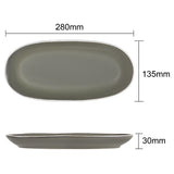 Olympia Chia Oval Plates Charcoal 280x135mm (6 Pack)