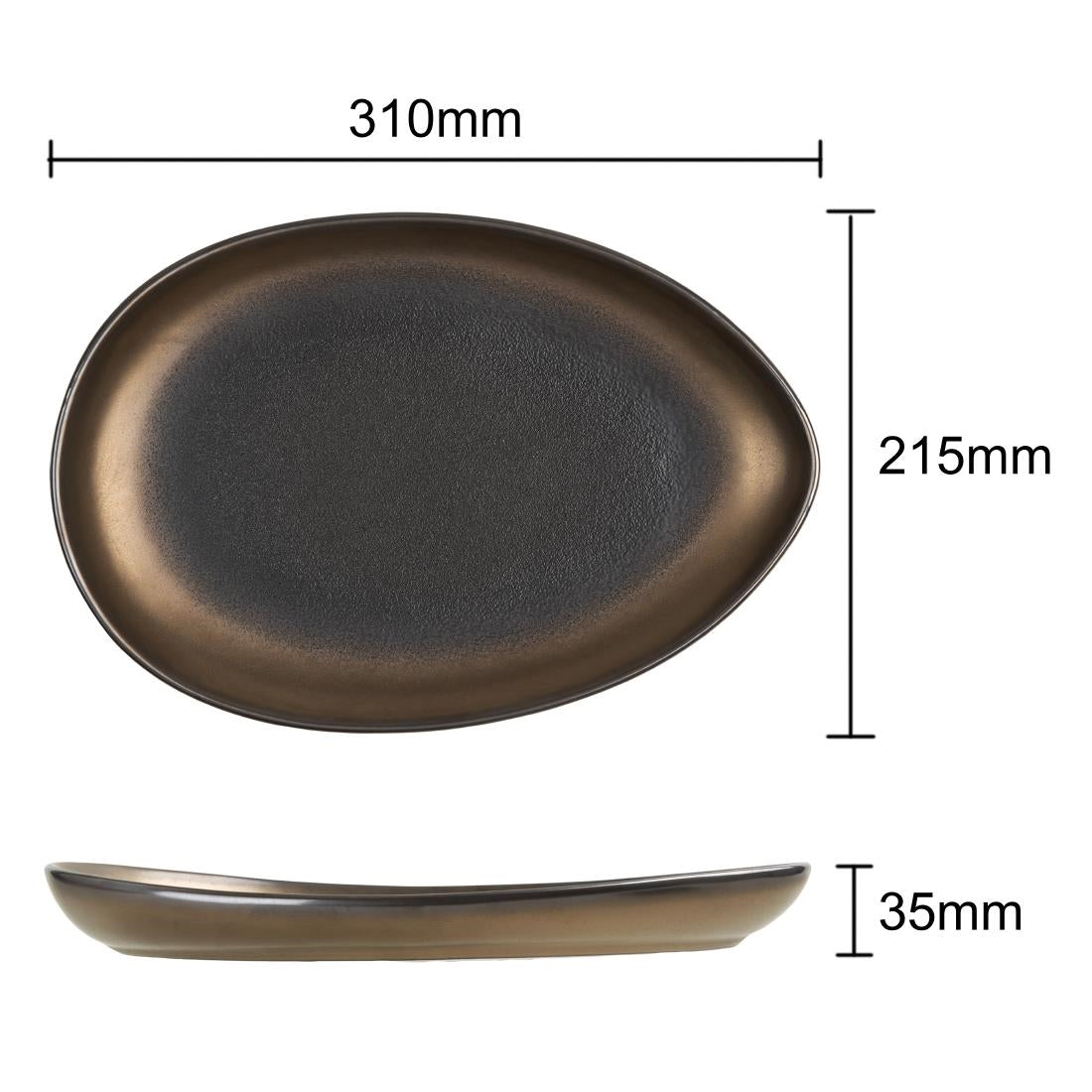 Olympia Ochre Teardrop Plate - 310x210x33mm (4 Pack)
