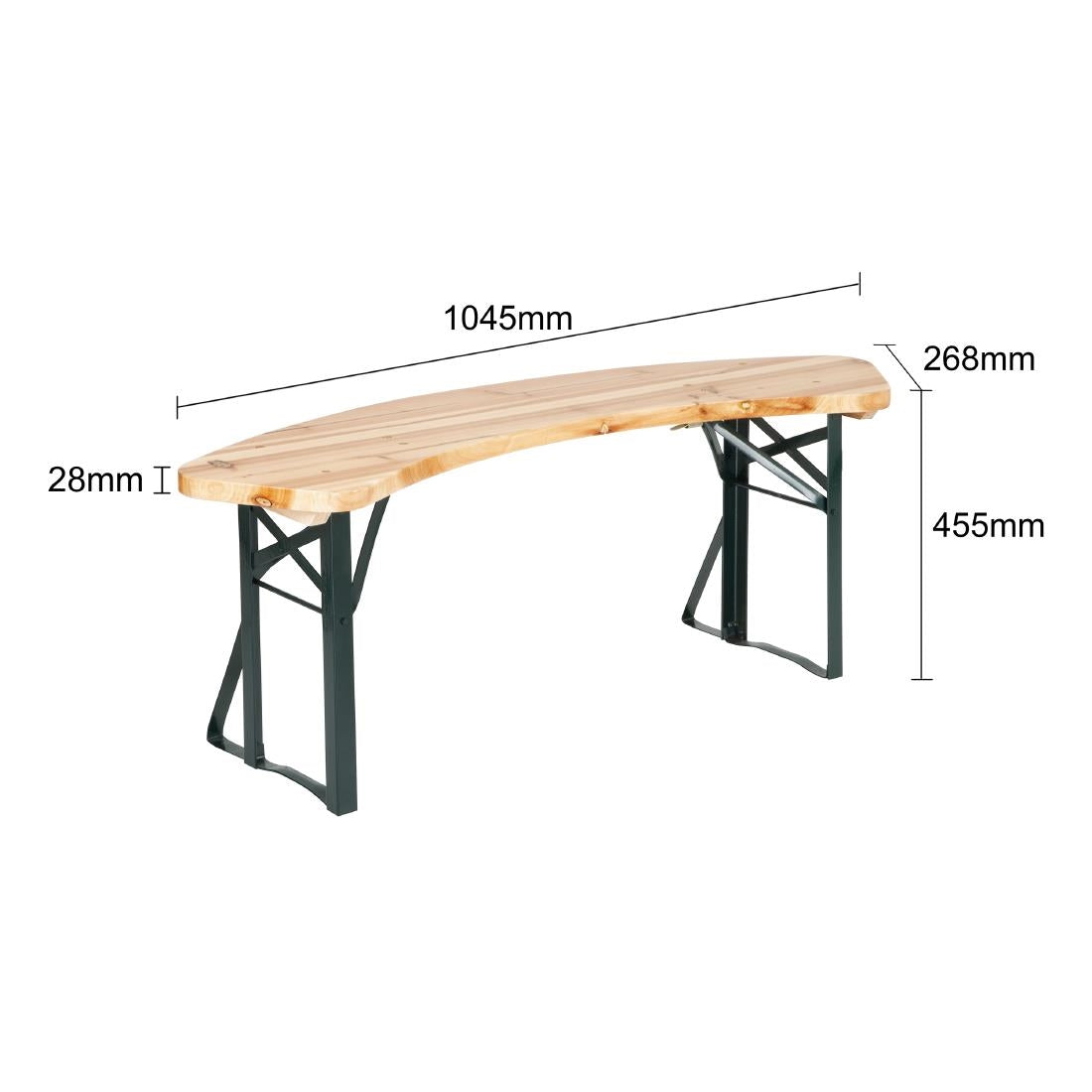 Bolero German Beer Bench and Round Table Set 1670x460mm