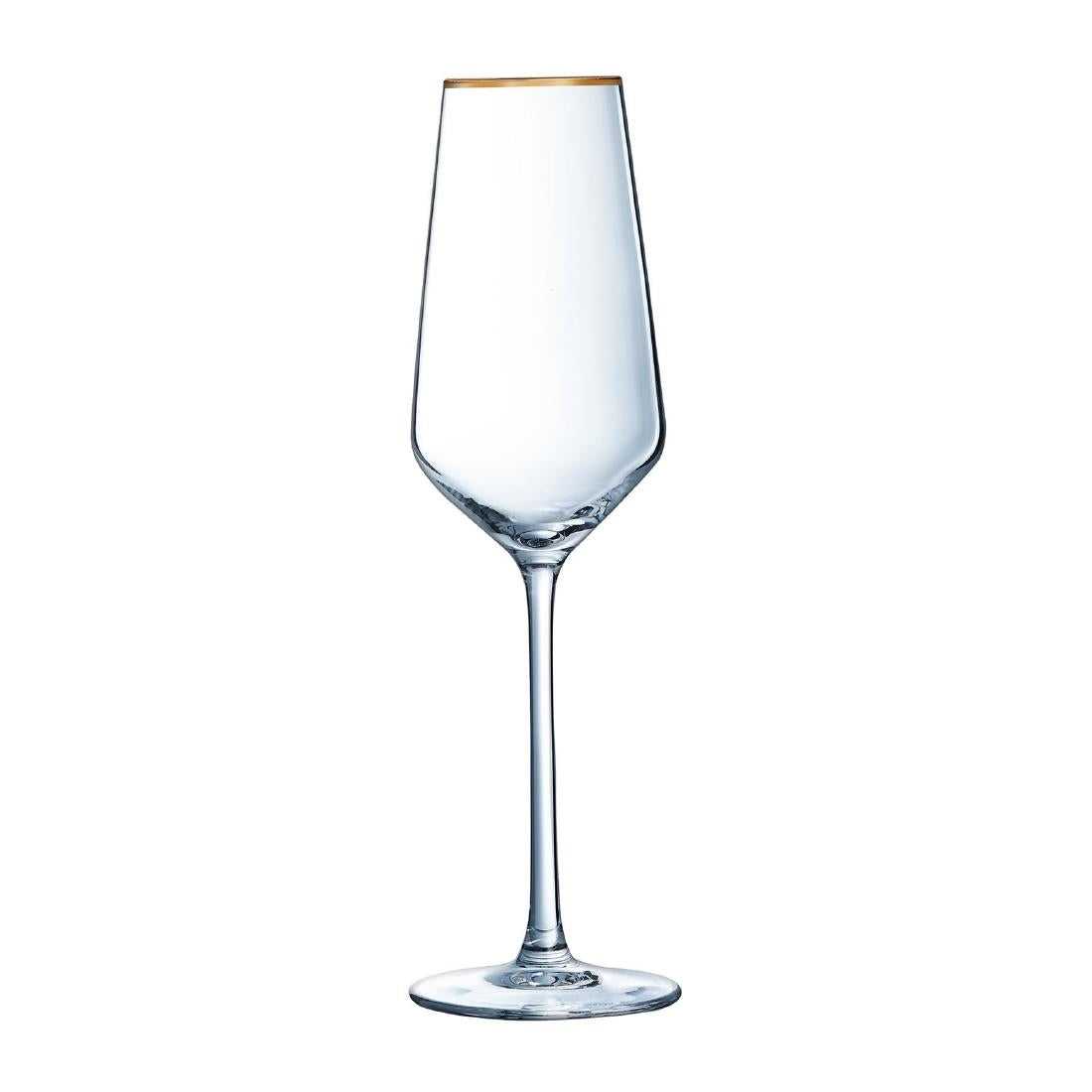 Cristal d'Arques Ultime Gold Band Flutes 170ml (8 Pack)