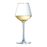 Cristal d'Arques Ultime Gold Band Wine Glasses 380ml (8 Pack)