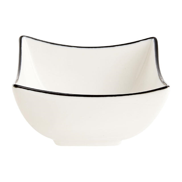 Arcoroc Appetizer Ludico Deep Square Bowls Black Line 90mm (24 Pack)