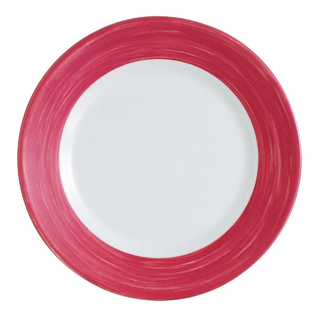 Arcoroc Brush Soup Plates Cherry Red 225mm (12 Pack)