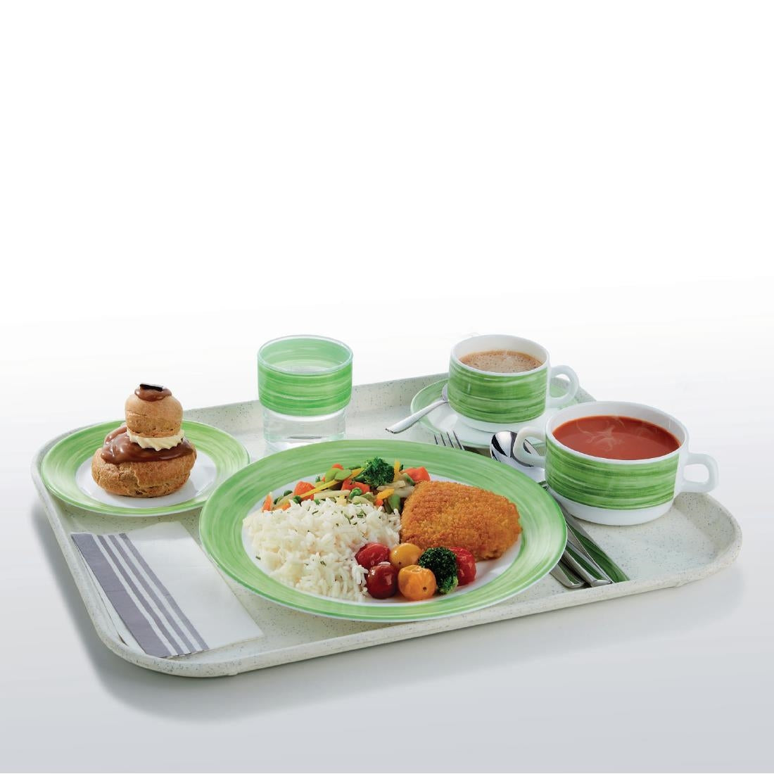 Arcoroc Brush Rim Bowls Green 120mm (36 Pack)