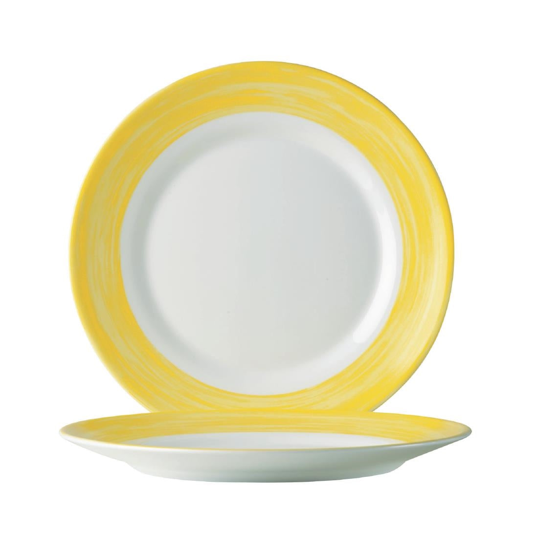 Arcoroc Brush Dinner Plates Yellow 252mm (12 Pack)