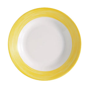 Arcoroc Brush Soup Plates Yellow 225mm (12 Pack)
