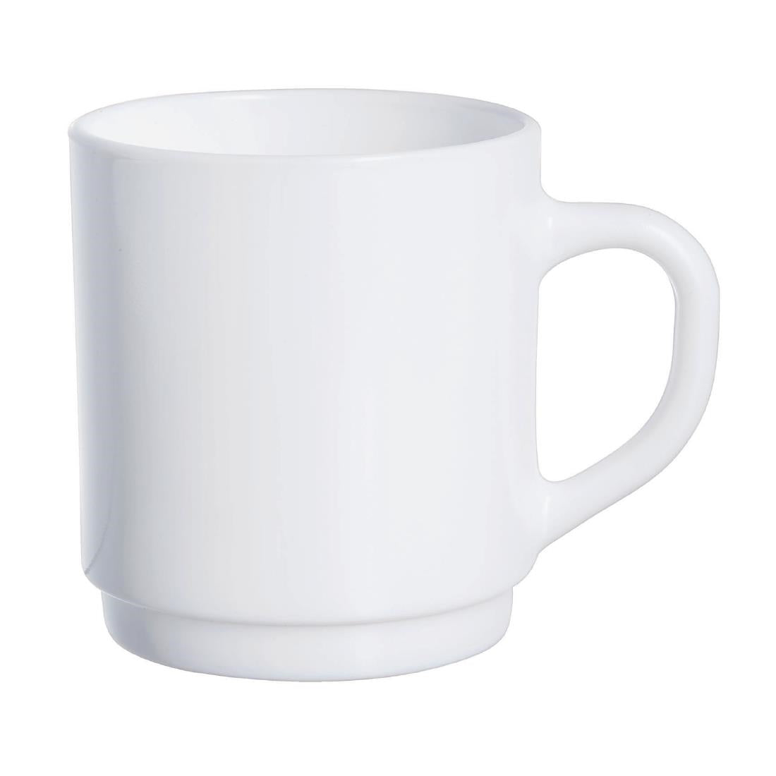 Luminarc Bock Stackable Mugs White 290ml (36 Pack)