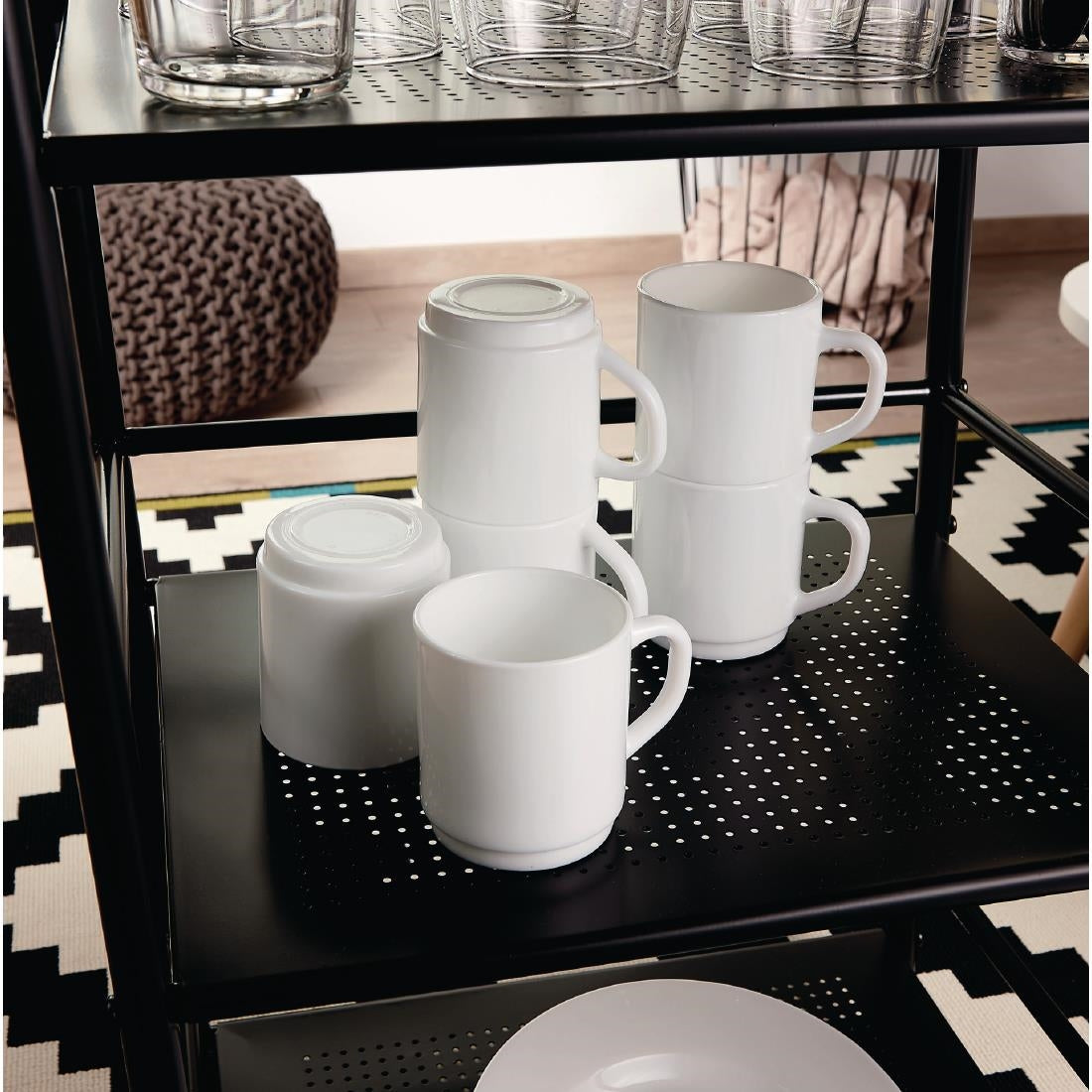 Luminarc Bock Stackable Mugs White 290ml (36 Pack)