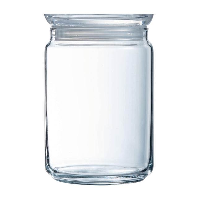 Luminarc Pure Jars with Glasses Lids 1Ltr (6 Pack)