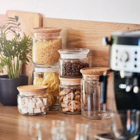 Luminarc Pure Jars & Wood Lids 2Ltr (6 Pack)