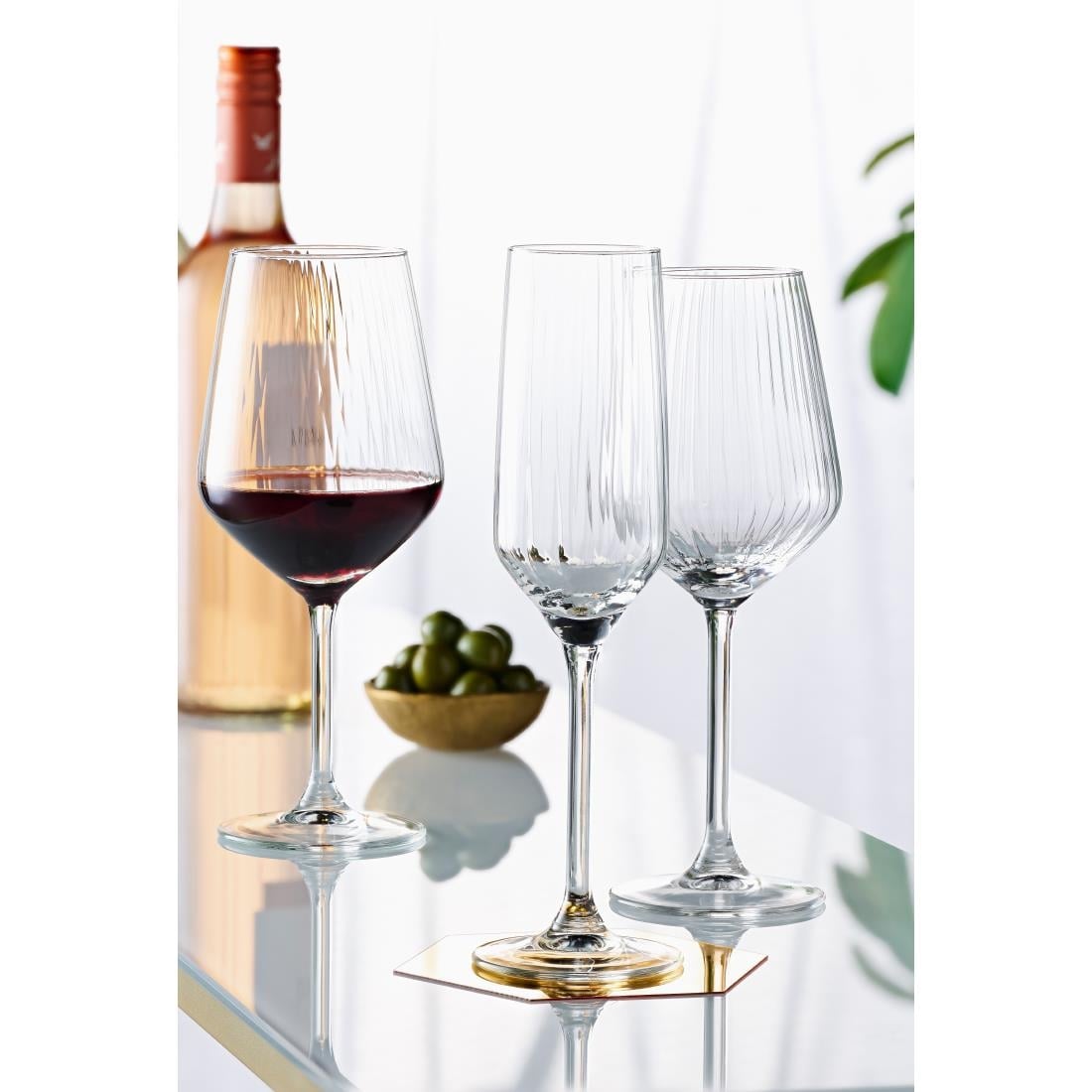 Royal Leerdam Carré Optics Wine Glasses 385ml (6 Pack)