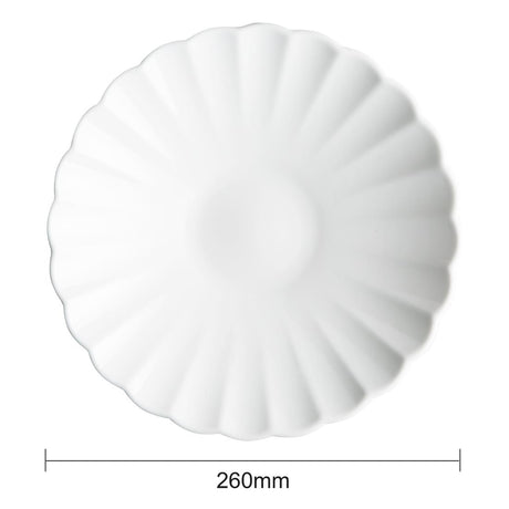 Olympia Bloom Scalloped Pasta Bowls White 260mm (4 Pack)