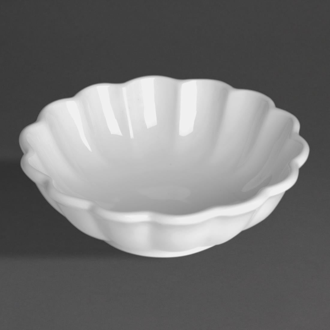 Olympia Bloom Scalloped Small Bowls White 130mm (6 Pack)