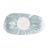 Churchill Lyra Organic Oblong Plates Blue Opal 350x185mm (6 Pack)