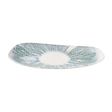 Churchill Lyra Organic Oblong Plates Blue Opal 350x185mm (6 Pack)