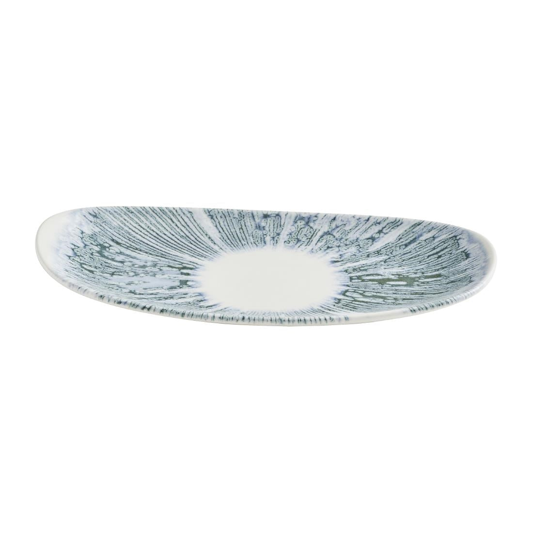 Churchill Lyra Organic Oblong Plates Blue Opal 260x150mm (12 Pack)