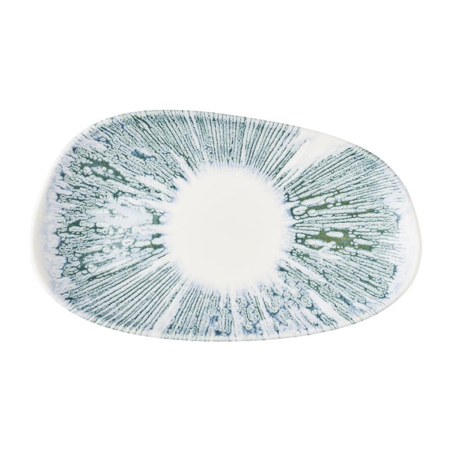 Churchill Lyra Organic Oblong Plates Blue Opal 220x130mm (12 Pack)