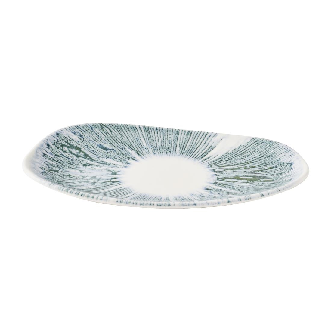 Churchill Lyra Organic Oblong Plates Blue Opal 220x130mm (12 Pack)